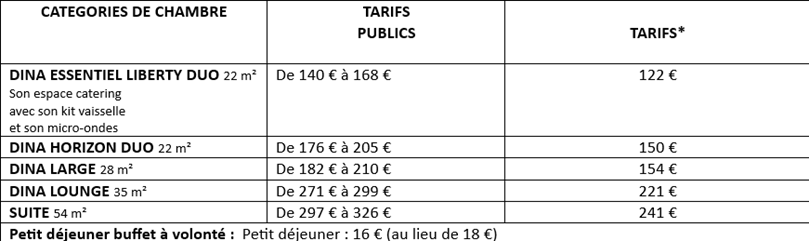 tarifs dina morgabine